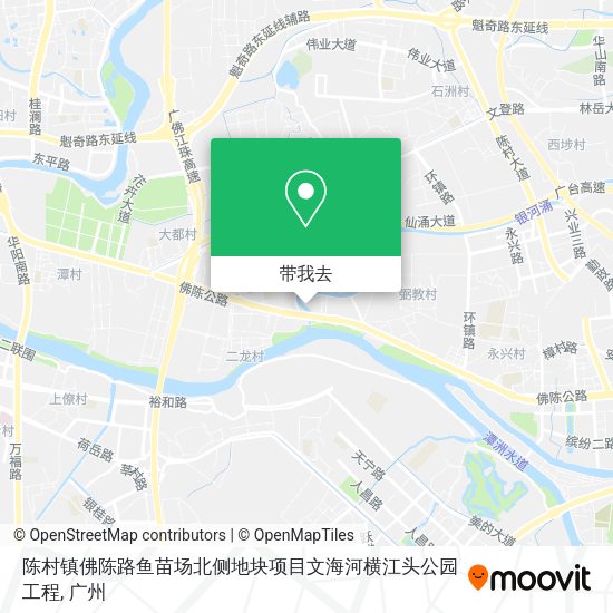 陈村镇佛陈路鱼苗场北侧地块项目文海河横江头公园工程地图