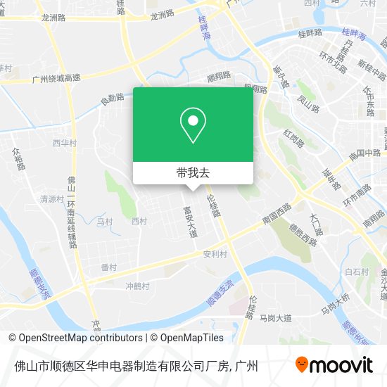 佛山市顺德区华申电器制造有限公司厂房地图