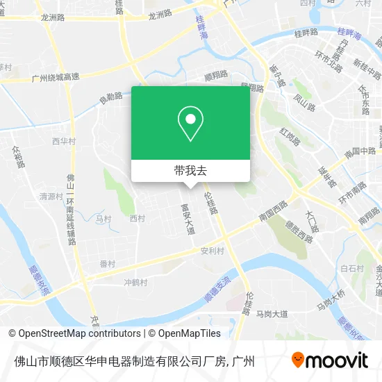 佛山市顺德区华申电器制造有限公司厂房地图