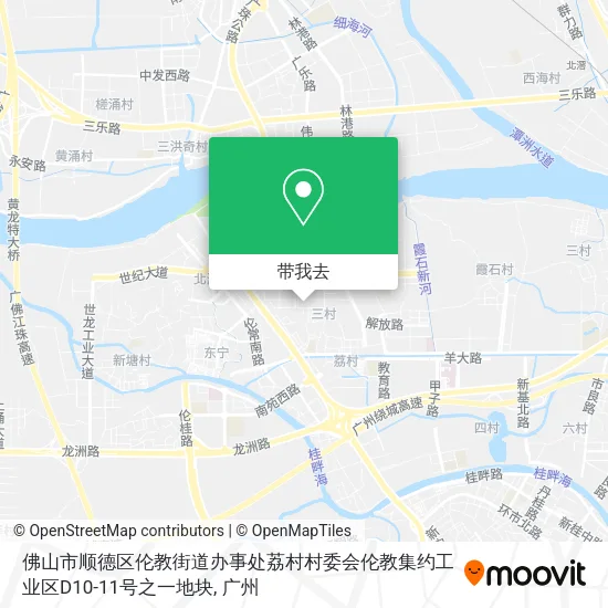佛山市顺德区伦教街道办事处荔村村委会伦教集约工业区D10-11号之一地块地图