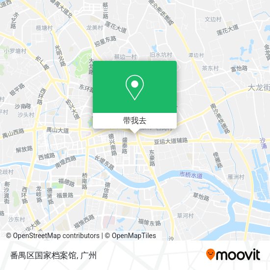 番禺区国家档案馆地图