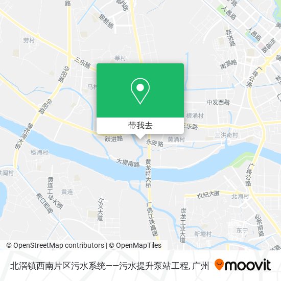 北滘镇西南片区污水系统——污水提升泵站工程地图