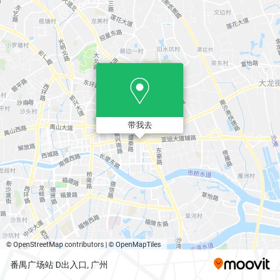 番禺广场站 D出入口地图