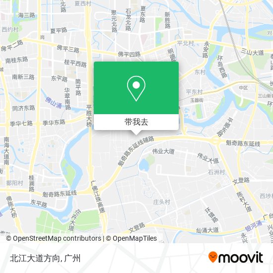 北江大道方向地图