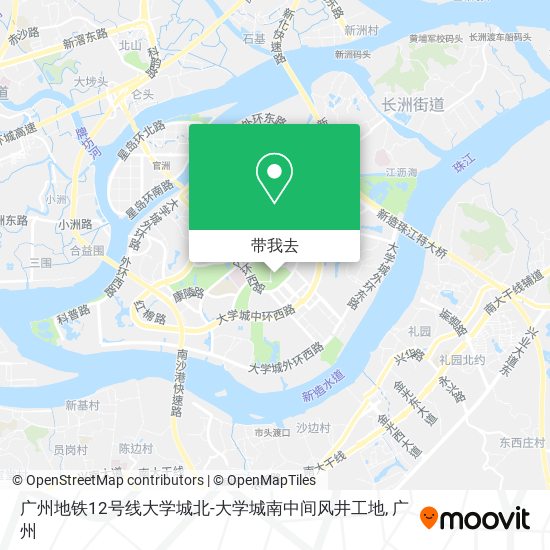 广州地铁12号线大学城北-大学城南中间风井工地地图