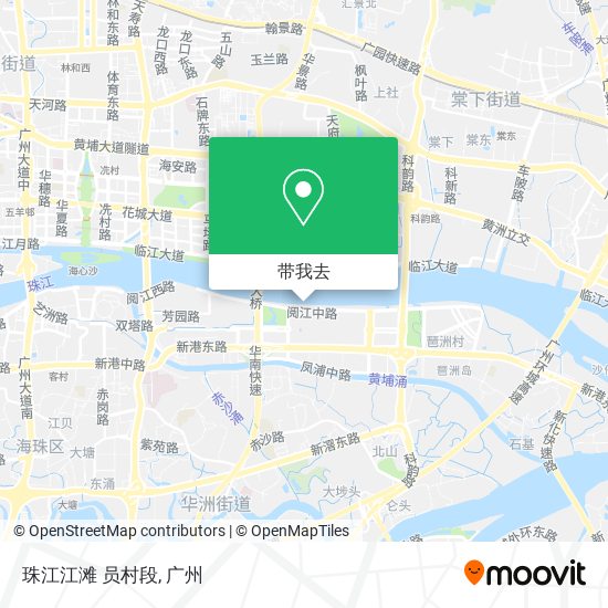 珠江江滩 员村段地图