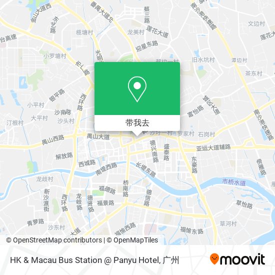 如何乘坐 公交 或 地铁 前往市桥、东环、沙头的HK & Macau Bus Station @ Panyu Hotel？