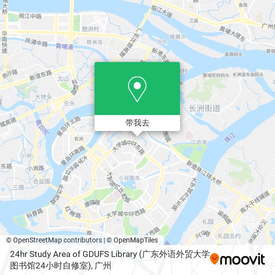 24hr Study Area of GDUFS Library (广东外语外贸大学图书馆24小时自修室)地图