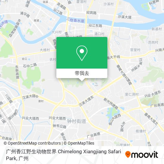 广州香江野生动物世界 Chimelong Xiangjiang Safari Park地图