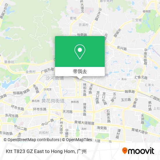 Ktt T823 GZ East to Hong Hom地图