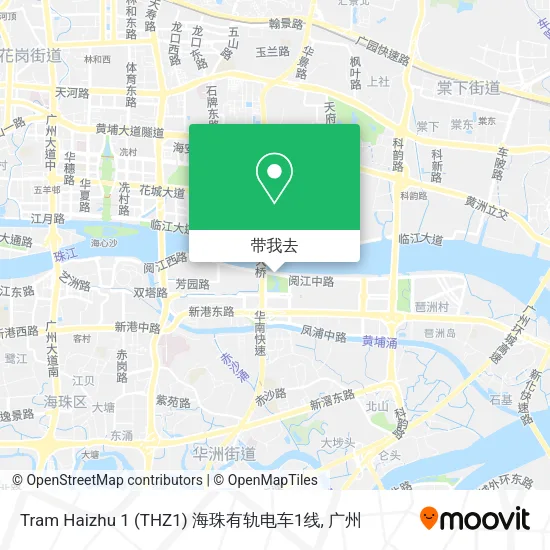 Tram Haizhu 1 (THZ1) 海珠有轨电车1线地图