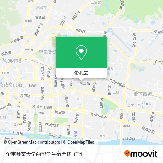 华南师范大学的留学生宿舍楼地图