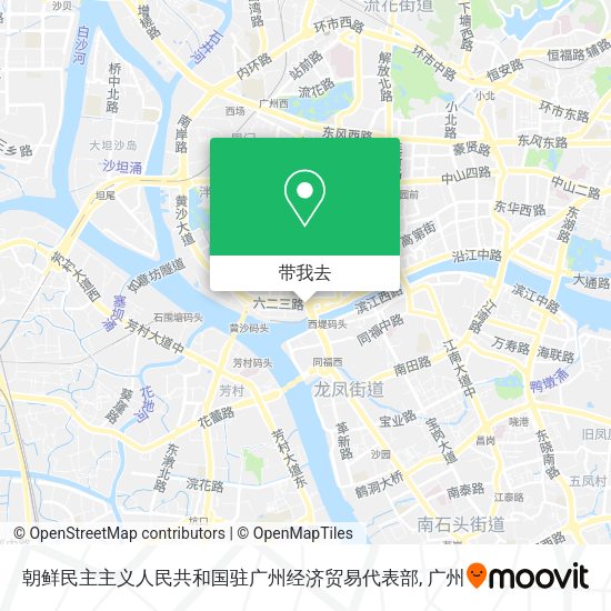朝鲜民主主义人民共和国驻广州经济贸易代表部地图