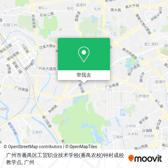 广州市番禺区工贸职业技术学校(番禺农校)钟村成校教学点地图