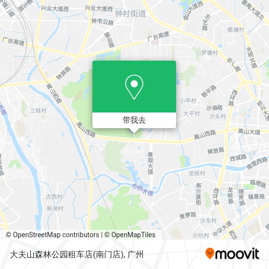 大夫山森林公园租车店(南门店)地图