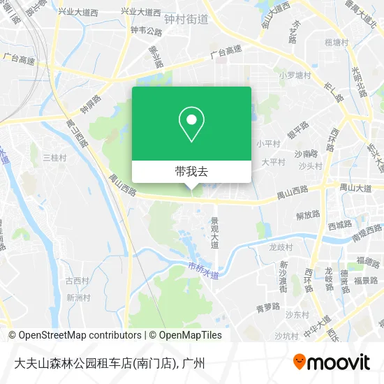 大夫山森林公园租车店(南门店)地图