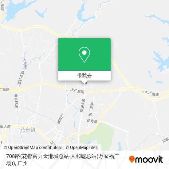 708路(花都富力金港城总站-人和墟总站(万家福广场))地图