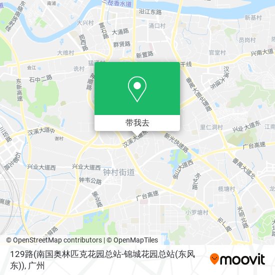 129路(南国奥林匹克花园总站-锦城花园总站(东风东))地图