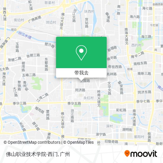 佛山职业技术学院-西门地图