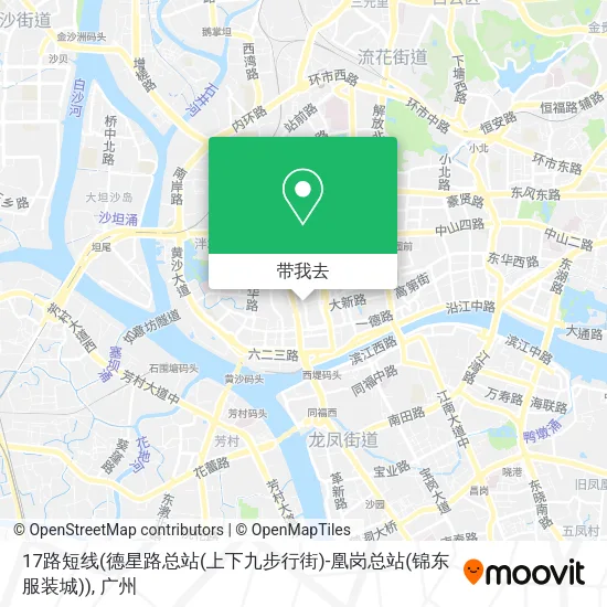 17路短线(德星路总站(上下九步行街)-凰岗总站(锦东服装城))地图