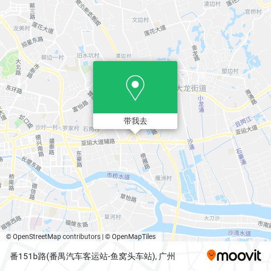 番151b路(番禺汽车客运站-鱼窝头车站)地图