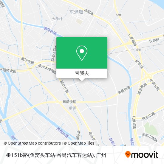 番151b路(鱼窝头车站-番禺汽车客运站)地图