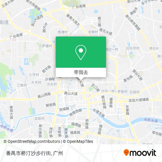 番禺市桥汀沙步行街地图