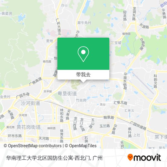 华南理工大学北区国防生公寓-西北门地图