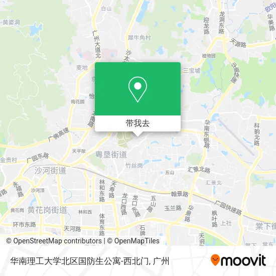 华南理工大学北区国防生公寓-西北门地图