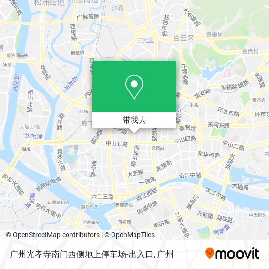 广州光孝寺南门西侧地上停车场-出入口地图