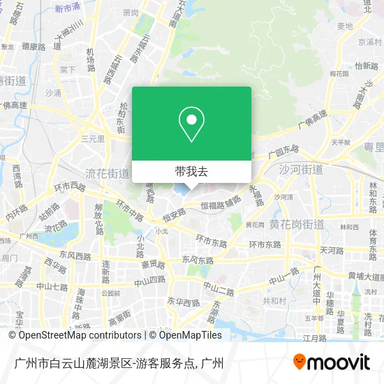 广州市白云山麓湖景区-游客服务点地图