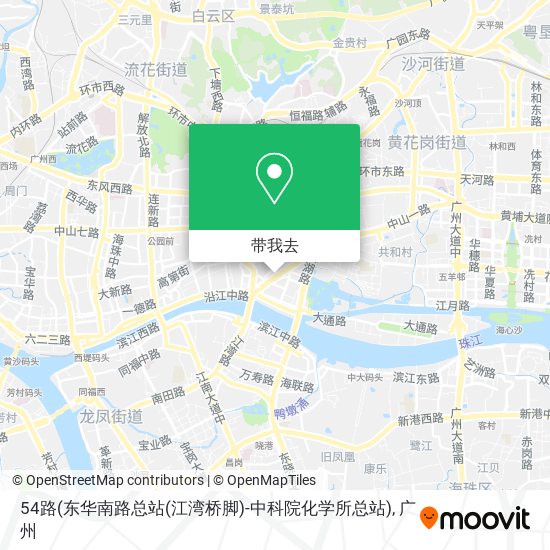 54路(东华南路总站(江湾桥脚)-中科院化学所总站)地图