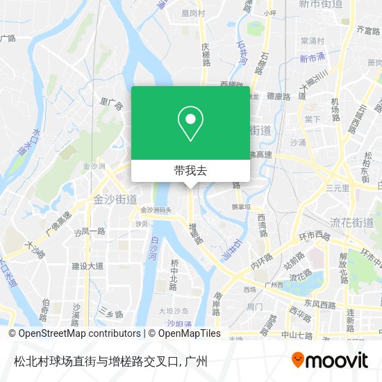 松北村球场直街与增槎路交叉口地图