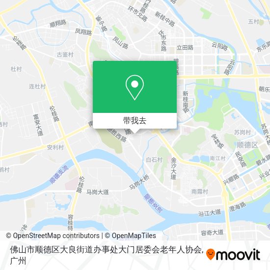 佛山市顺德区大良街道办事处大门居委会老年人协会地图