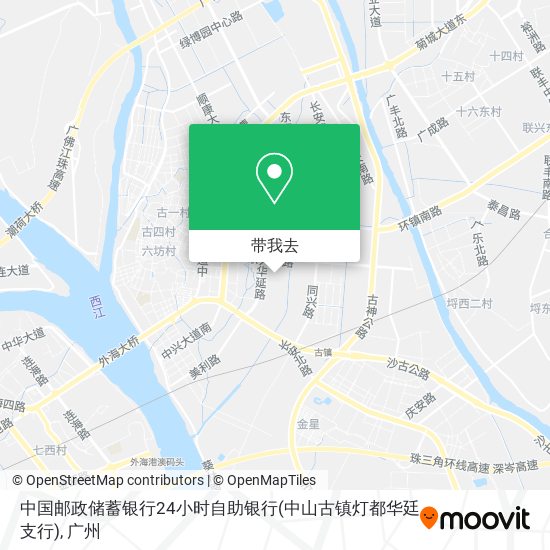 中国邮政储蓄银行24小时自助银行(中山古镇灯都华廷支行)地图