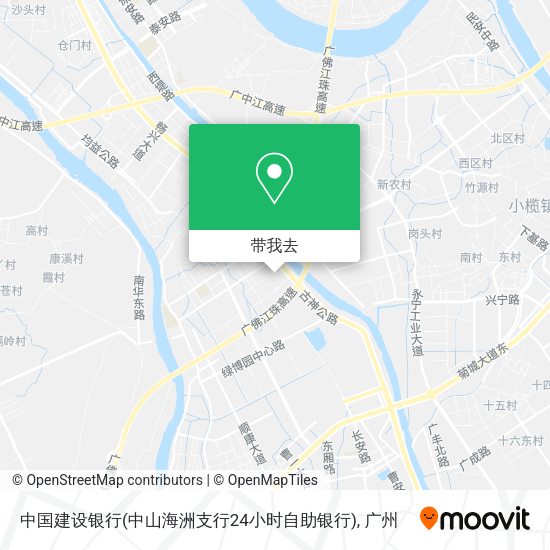 中国建设银行(中山海洲支行24小时自助银行)地图