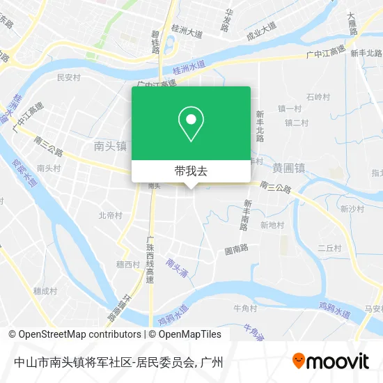 中山市南头镇将军社区-居民委员会地图