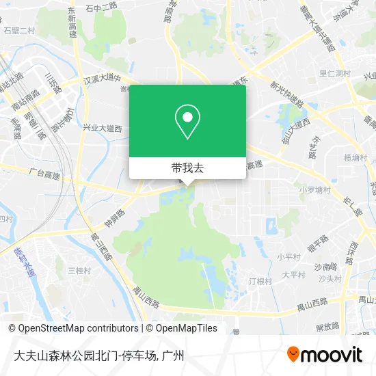 大夫山森林公园北门-停车场地图