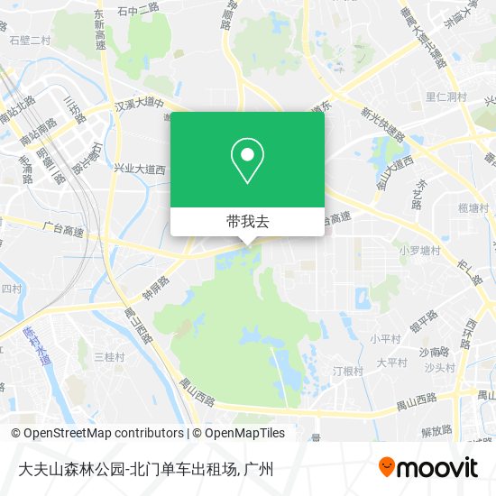 大夫山森林公园-北门单车出租场地图