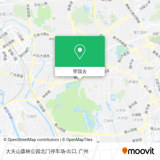 大夫山森林公园北门停车场-出口地图
