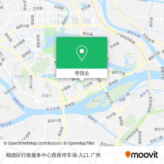 顺德区行政服务中心西座停车场-入口地图
