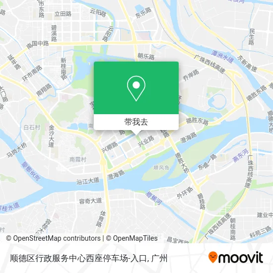 顺德区行政服务中心西座停车场-入口地图