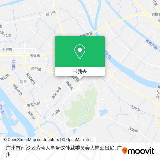 广州市南沙区劳动人事争议仲裁委员会大岗派出庭地图