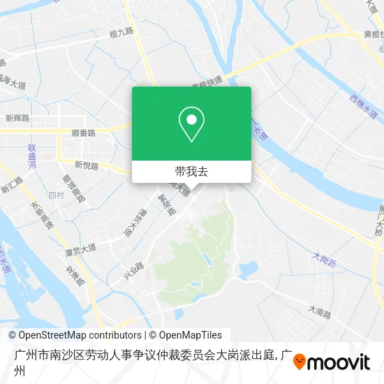 广州市南沙区劳动人事争议仲裁委员会大岗派出庭地图