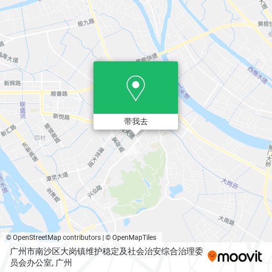 广州市南沙区大岗镇维护稳定及社会治安综合治理委员会办公室地图