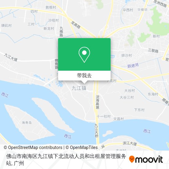 佛山市南海区九江镇下北流动人员和出租屋管理服务站地图