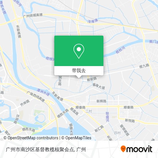 广州市南沙区基督教榄核聚会点地图