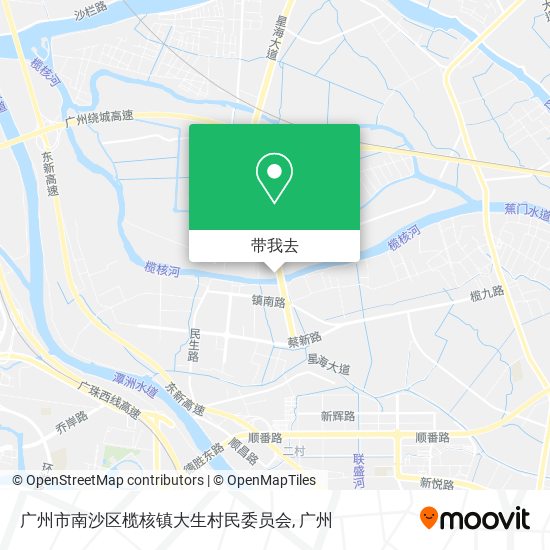 广州市南沙区榄核镇大生村民委员会地图