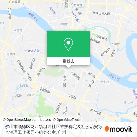 佛山市顺德区龙江镇坦西社区维护稳定及社会治安综合治理工作领导小组办公室地图