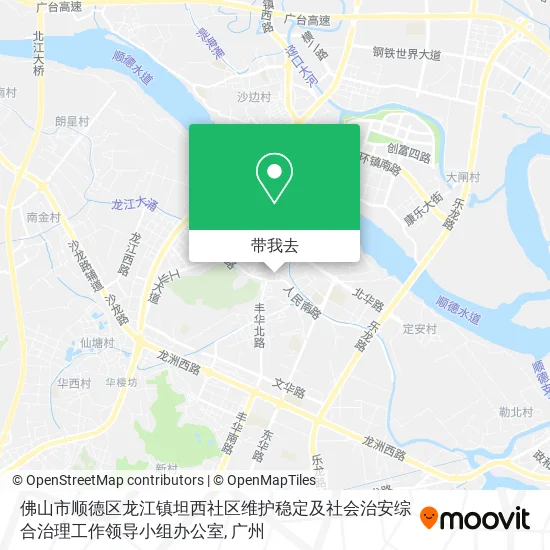 佛山市顺德区龙江镇坦西社区维护稳定及社会治安综合治理工作领导小组办公室地图